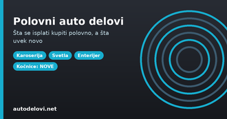 Polovni auto delovi na policama i novi kočioni diskovi i pločice